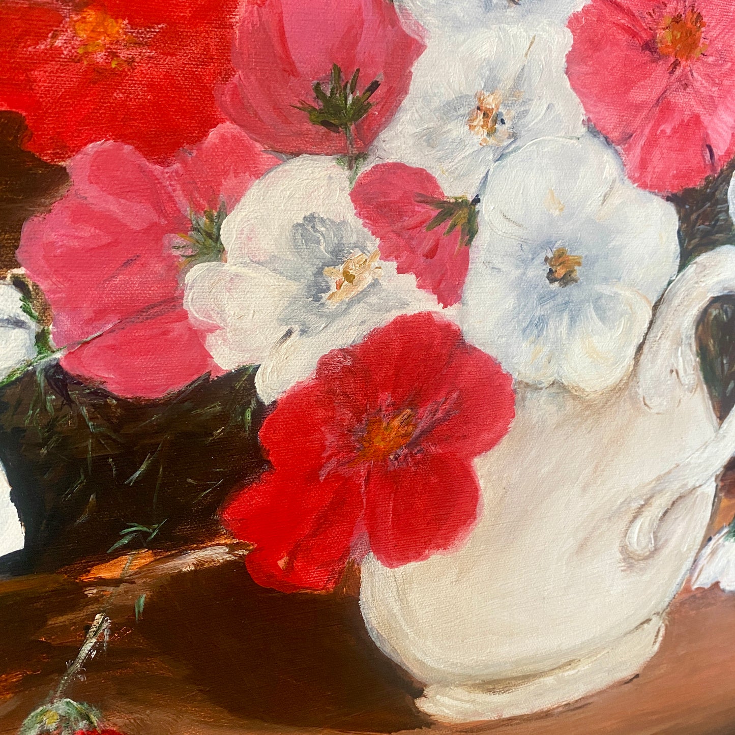 Large Original Acrylic Poppies on Canvas by Pilar