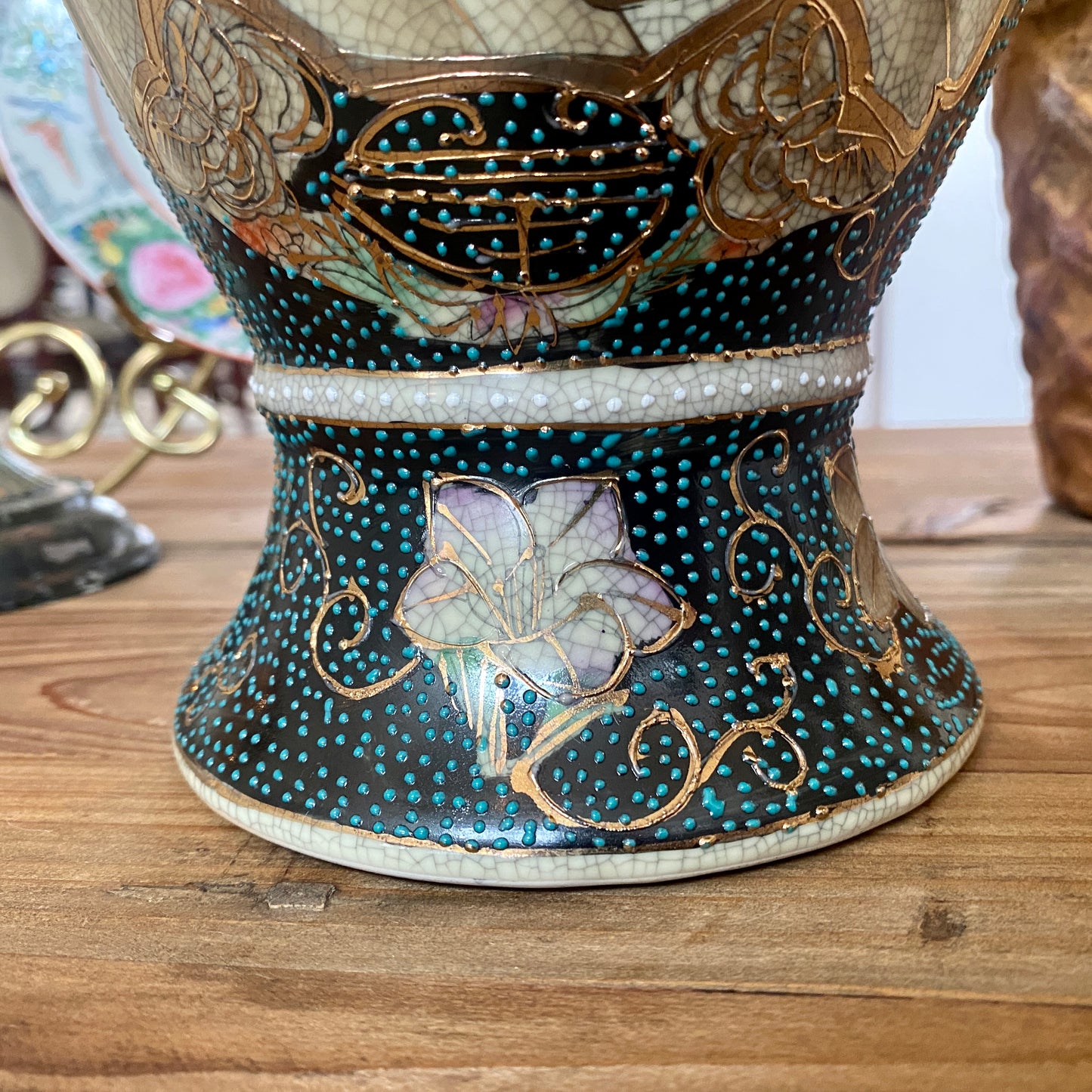 Royal Satsuma 24K "Three Geishas" Hand-Painted Vase
