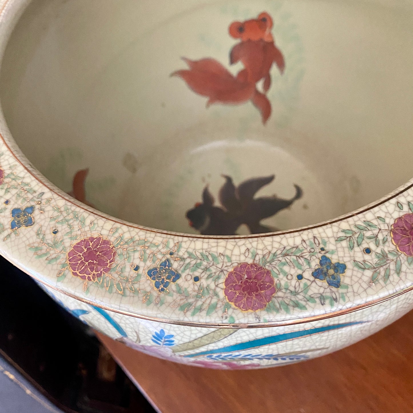 Chinese Porcelain Enamel Floral Motif Jardiniere Planter