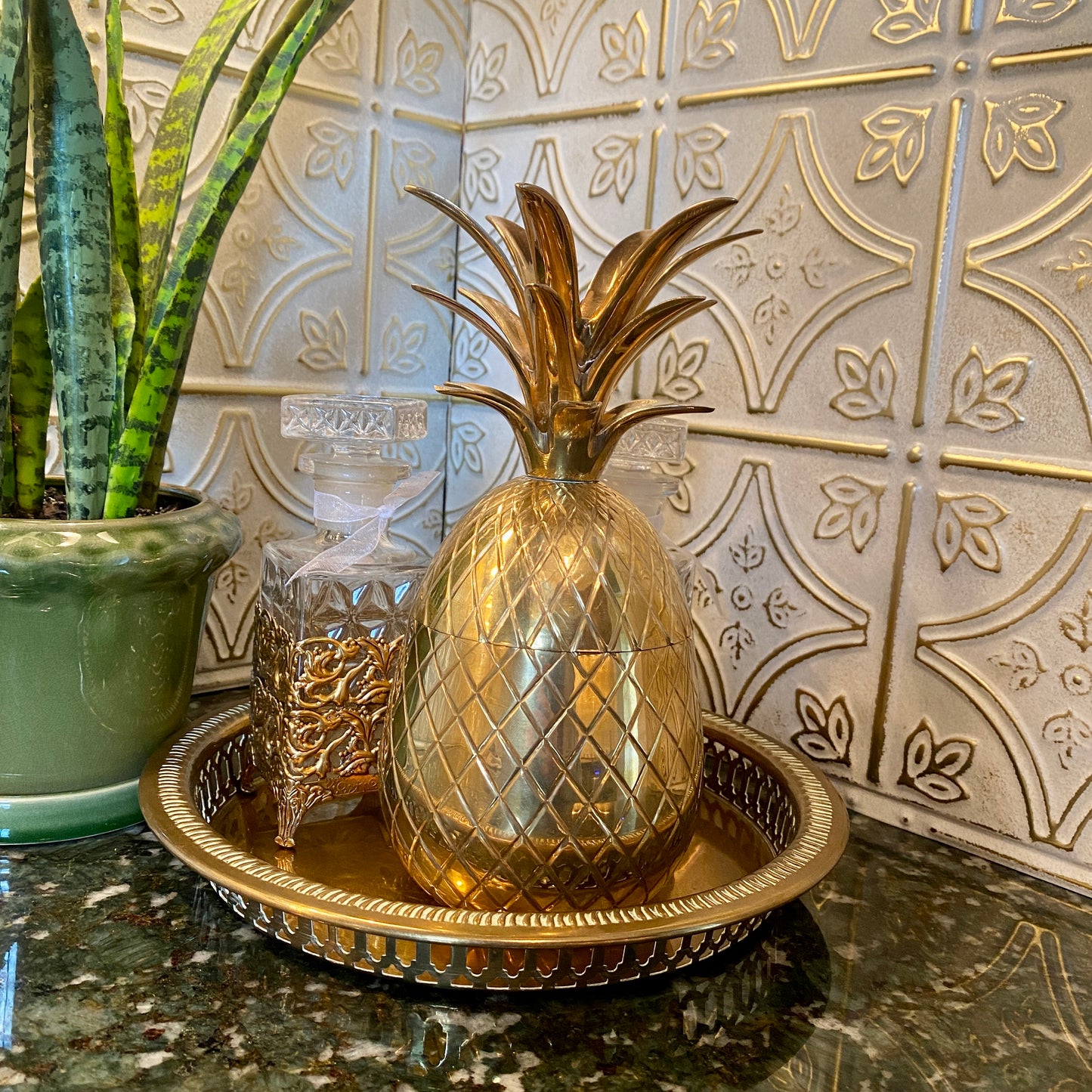 Heavy Brass MCM Pineapple Candy Dish