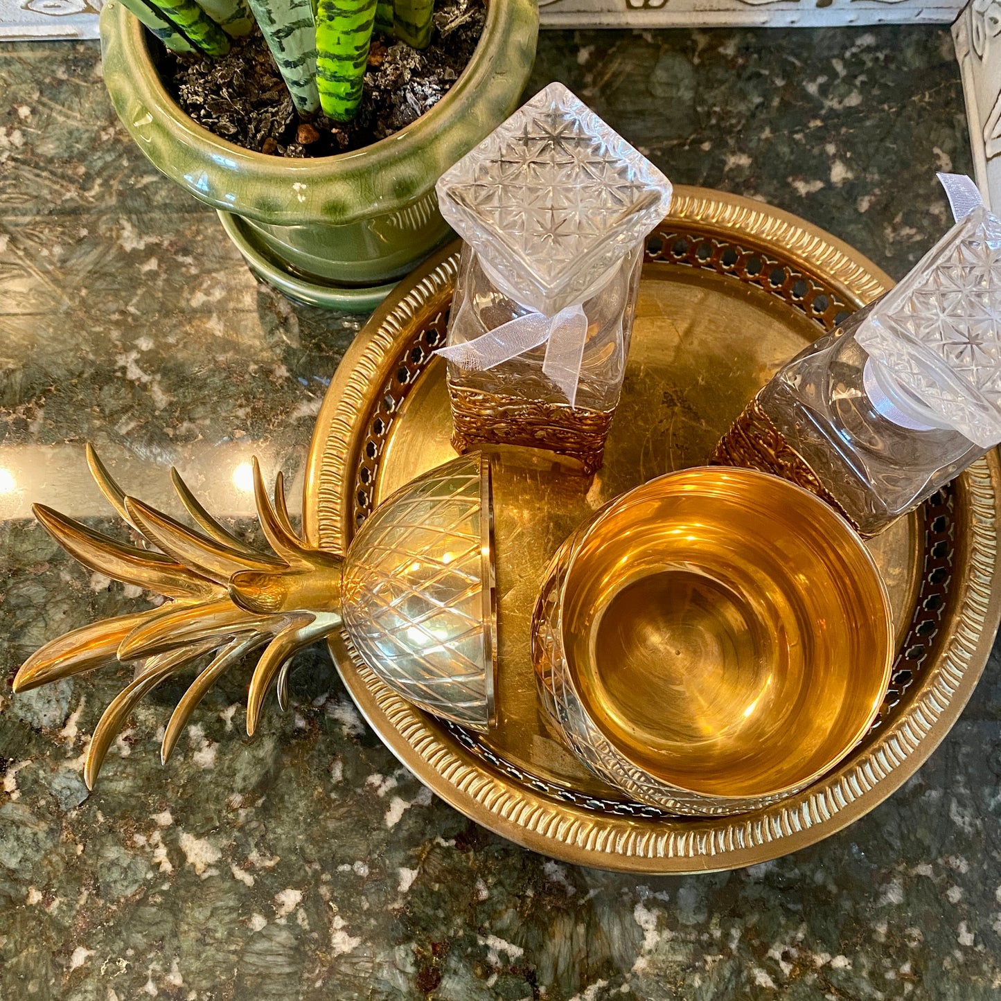 Heavy Brass MCM Pineapple Candy Dish