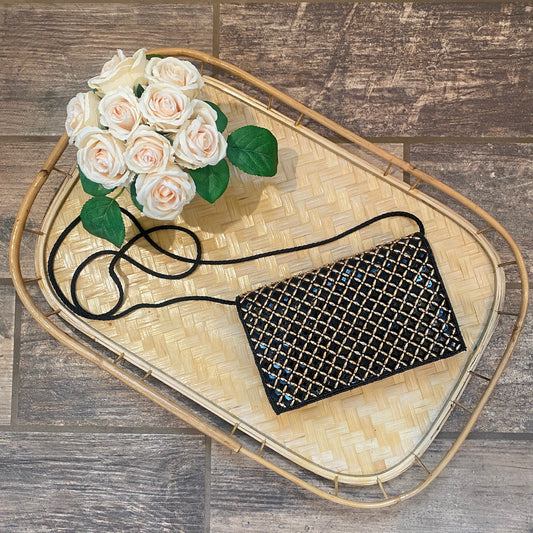 Old Hollywood Satin Beaded Bag